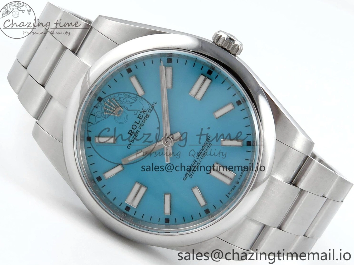 0115 Oyster Perpetual 124300 41mm EWEF Best Edition 904L Steel Tiffany Blue Dial A Upgraded 771